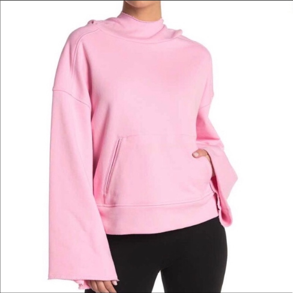 Alo Hoodie Sweatshirt Bell Sleeves & Front Pocket